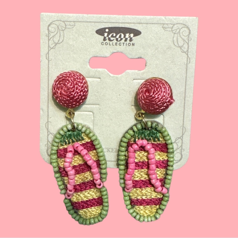 Icon Collection Beaded Flip-Flop Earrings